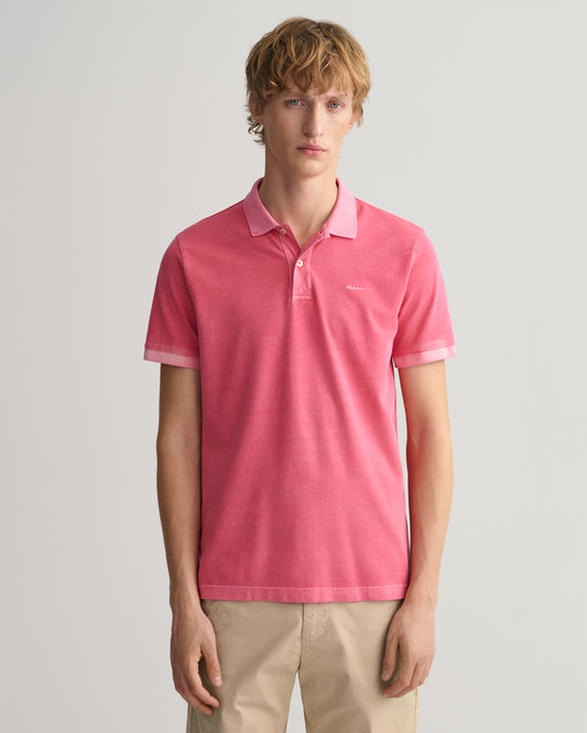 Męski różowy regular fit polo