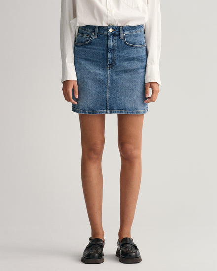 Spódnica damska regular fit niebieska