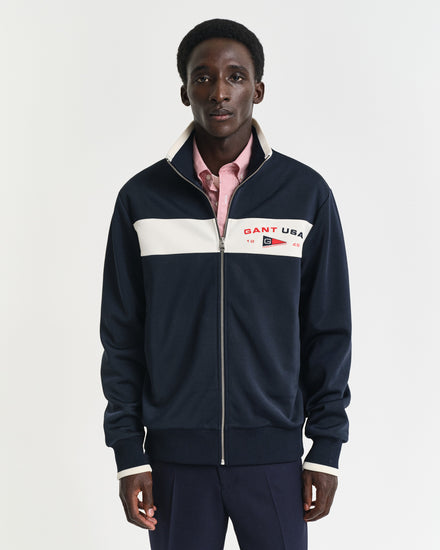 Bluza męska z nadrukiem ze stójką z długim rękawem regular fit