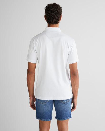 Polo męskie kołnierzyk polo krótki rękaw slim fit białe