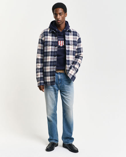 Bluza męska z kapturem regular fit granatowa