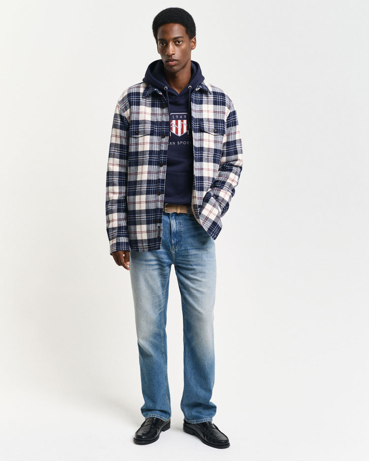 Bluza męska z kapturem regular fit granatowa