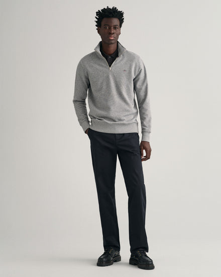 Bluza męska z zamkiem do połowy regular fit szara