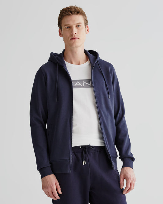 Bluza męska z zamkiem regular fit granatowa