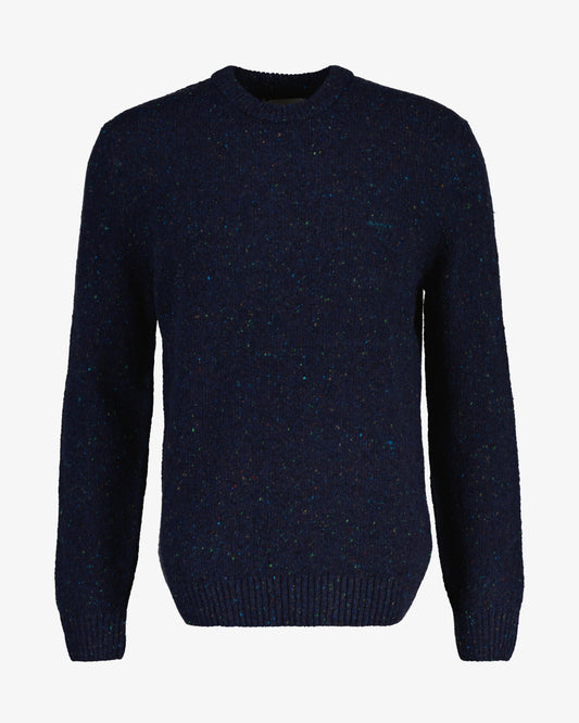 Sweter męski z okrągłym kołnierzykiem regular fit granatowy