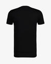 Bawełniany t-shirt męski z nadrukiem, okrągły kołnierzyk slim fit czarny