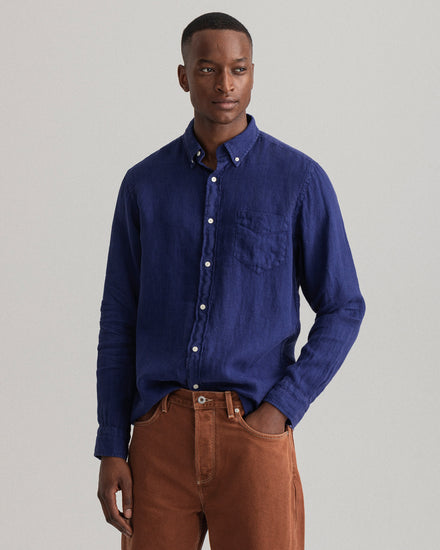 Koszula męska z długim rękawem regular fit granatowa