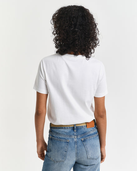 Koszulka damska z nadrukiem regular fit biała