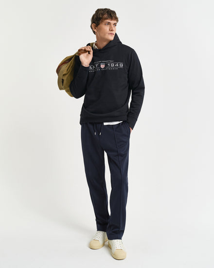 Bluza męska z kapturem z nadrukiem regular fit czarna