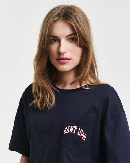 Bawełniany t-shirt męski z nadrukiem okrągły kołnierzyk relaxed fit