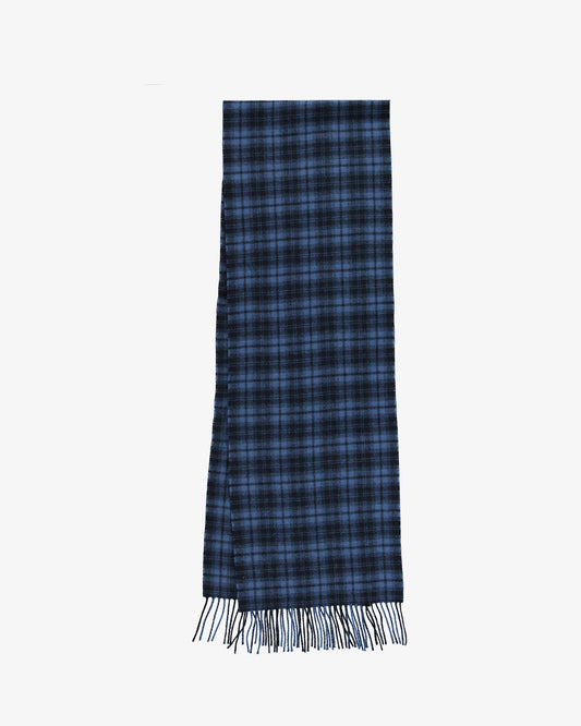 Szalik unisex w kratkę granatowy
