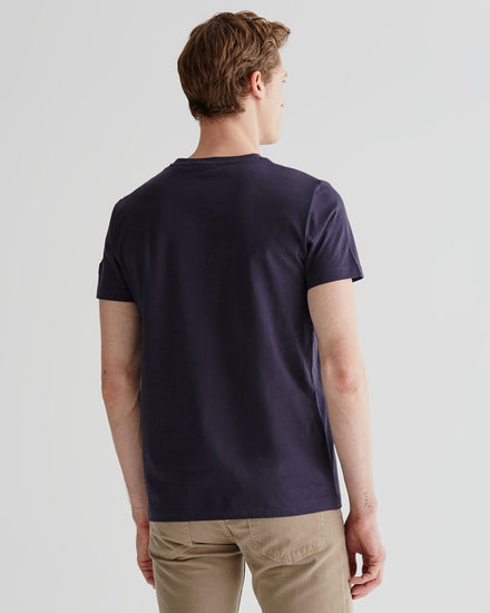 Bawełniany t-shirt męski z nadrukiem okrągły kołnierzyk regular fit