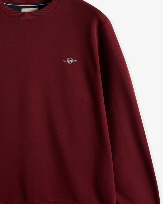 Bluza męska z okrągłym dekoltem regular fit bordowa