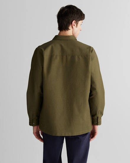 Koszula męska z nadrukiem z długim rękawem oversize fit zielona