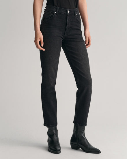 Spodnie jeansowe damskie slim fit czarne