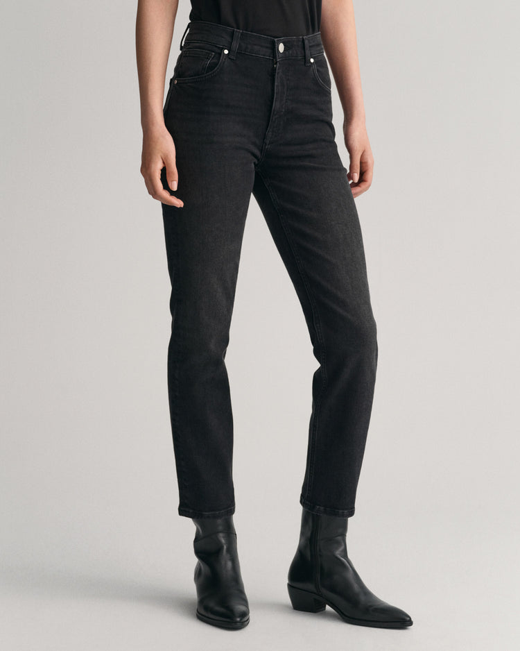 Spodnie jeansowe damskie slim fit czarne