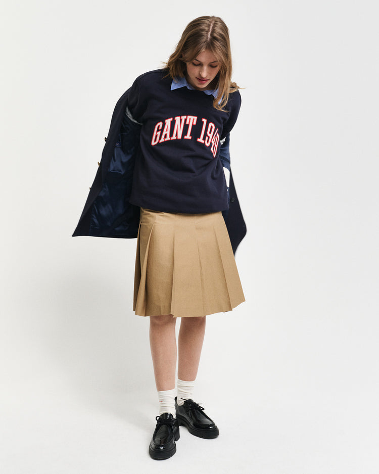 Bawełniana bluza męska okrągły kołnierzyk relaxed fit granatowa