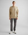 Męska beżowa bluza regular fit z okrągłym dekoltem