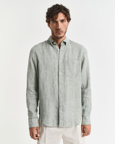 Koszula męska z długim rękawem regular fit zielona