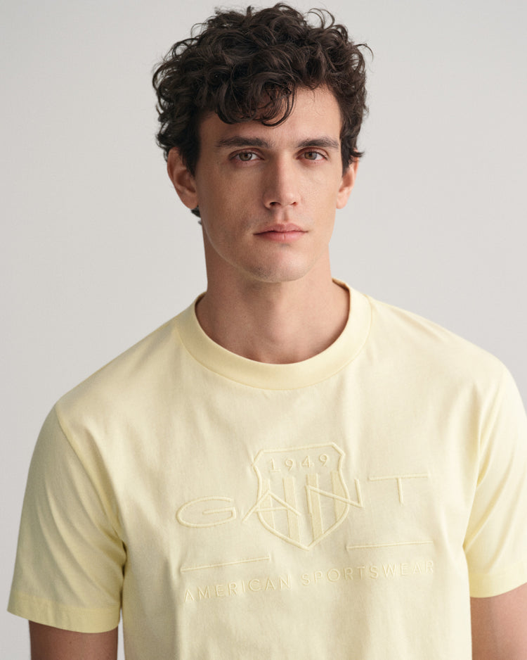 Bawełniany t-shirt męski z okrągłym kołnierzykiem regular fit