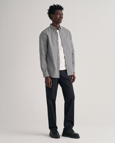 Bawełniana koszula męska w kratkę z długim rękawem regular fit