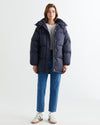 Kurtka damska z kapturem relaxed fit granatowa