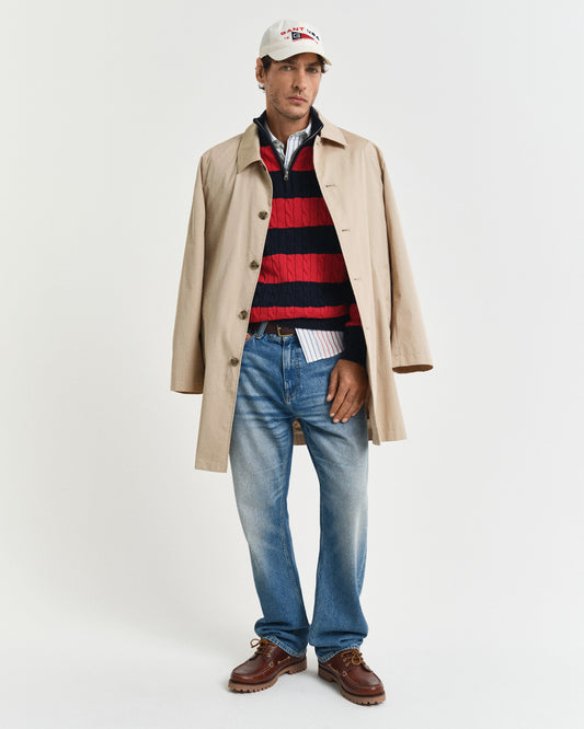 Sweter męski z zamkiem do połowy regular fit czerwony