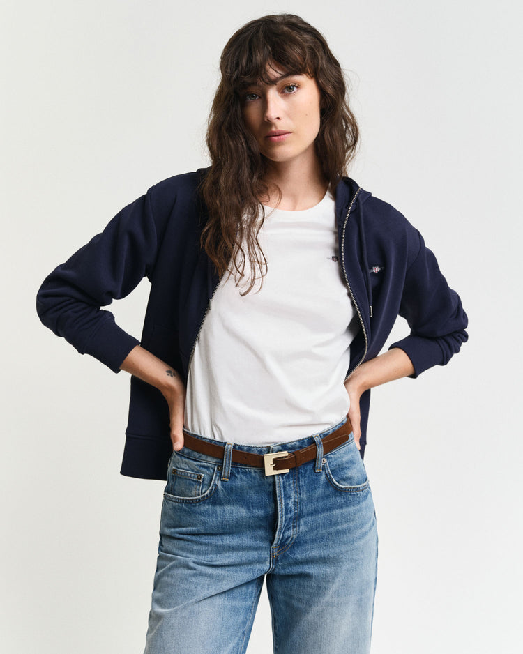 Bluza damska z kapturem relaxed fit granatowa