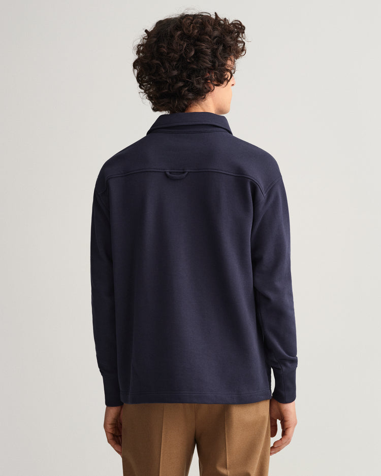 Bawełniana bluza męska z kołnierzykiem polo relaxed fit