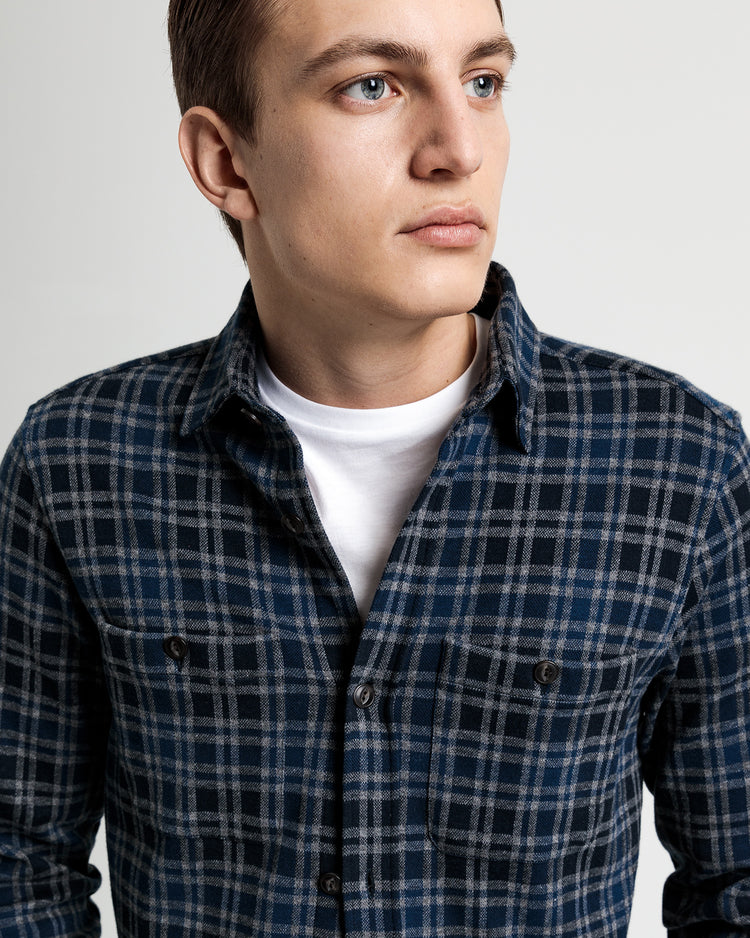 Kurtka koszulowa męska jersey w kratę