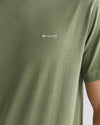 T-shirt męski okrągły kołnierzyk regular fit zielony