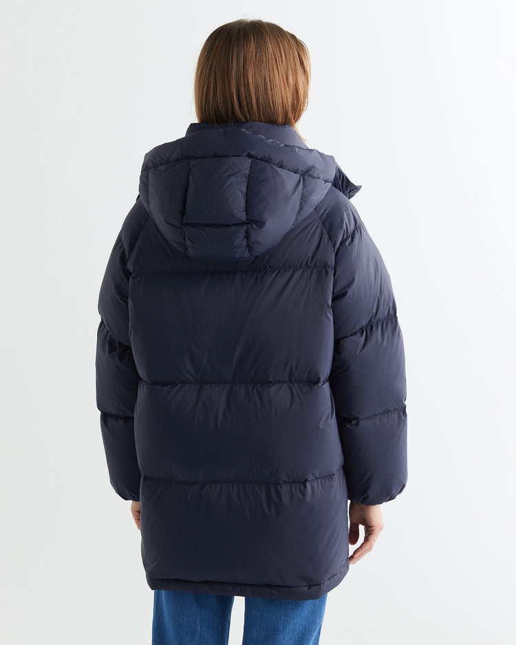 Kurtka damska z kapturem relaxed fit granatowa