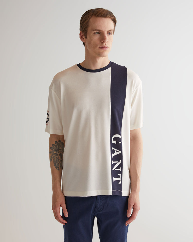 Koszulka z dekoltem C Color-Block