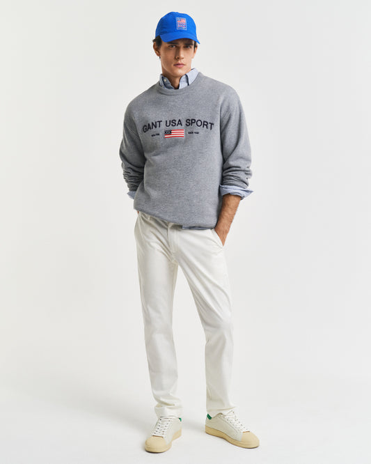 Spodnie męskie slim fit kremowe