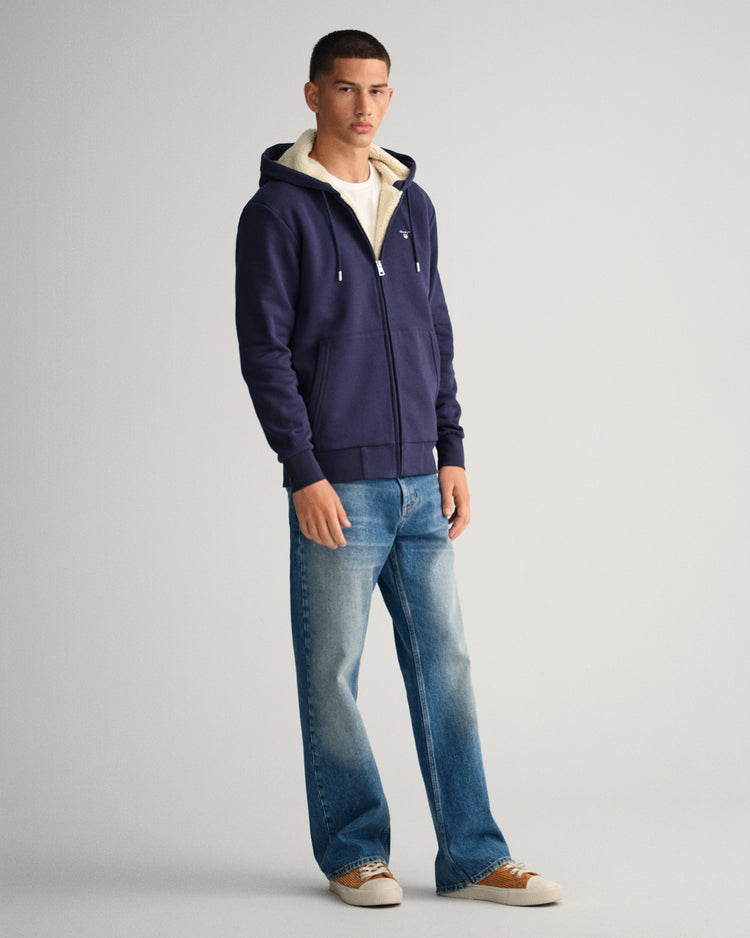 Męska granatowa bluza z kapturem regular fit