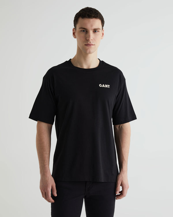 Bawełniany t-shirt męski z nadrukiem okrągły kołnierzyk regular fit