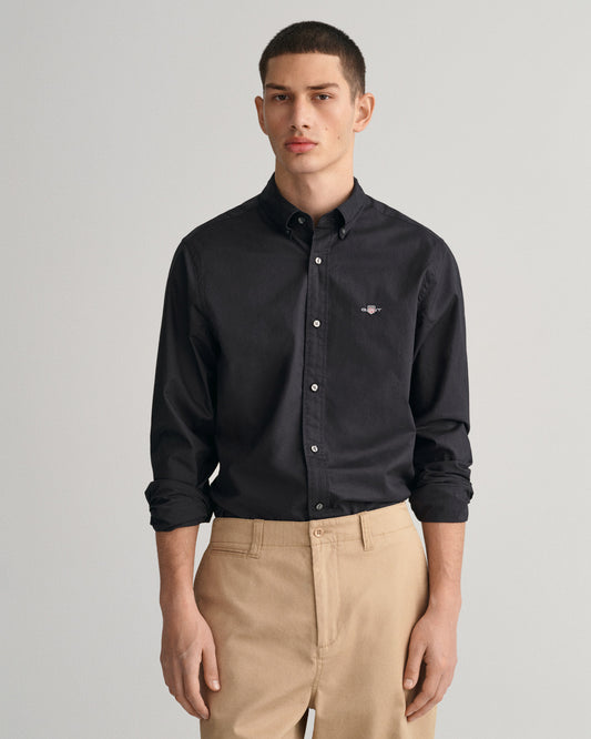 Koszula męska z długim rękawem slim fit czarna