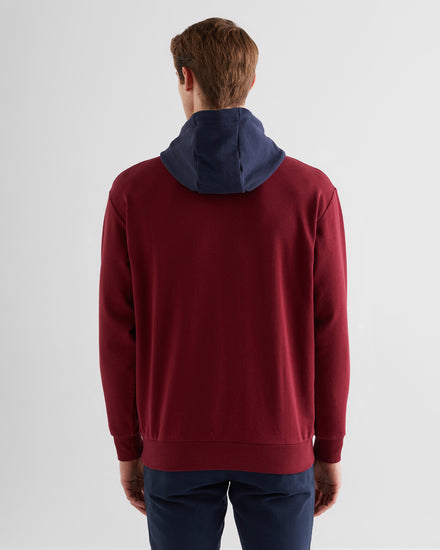 Bawełniana bluza męska z kapturem regular fit czerwona