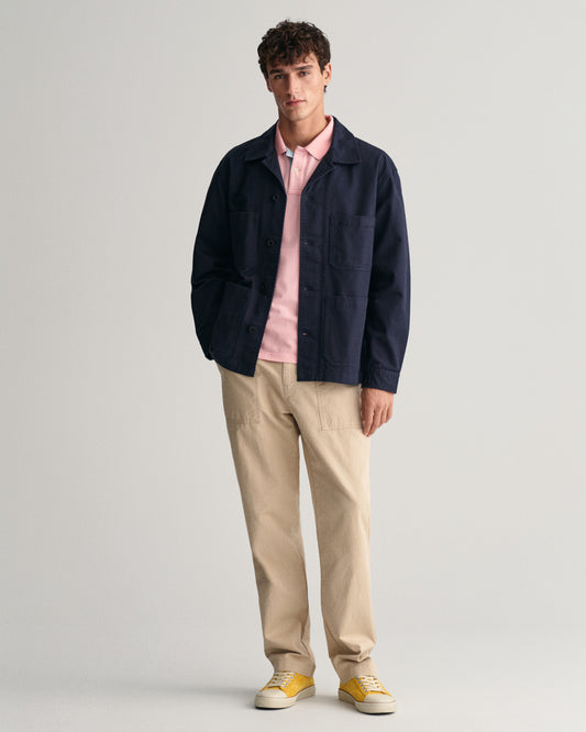 Polo męskie z krótkim rękawem regular fit różowe