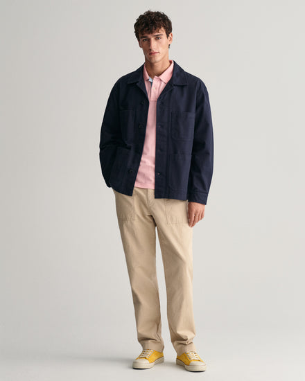 Polo męskie z krótkim rękawem regular fit różowe