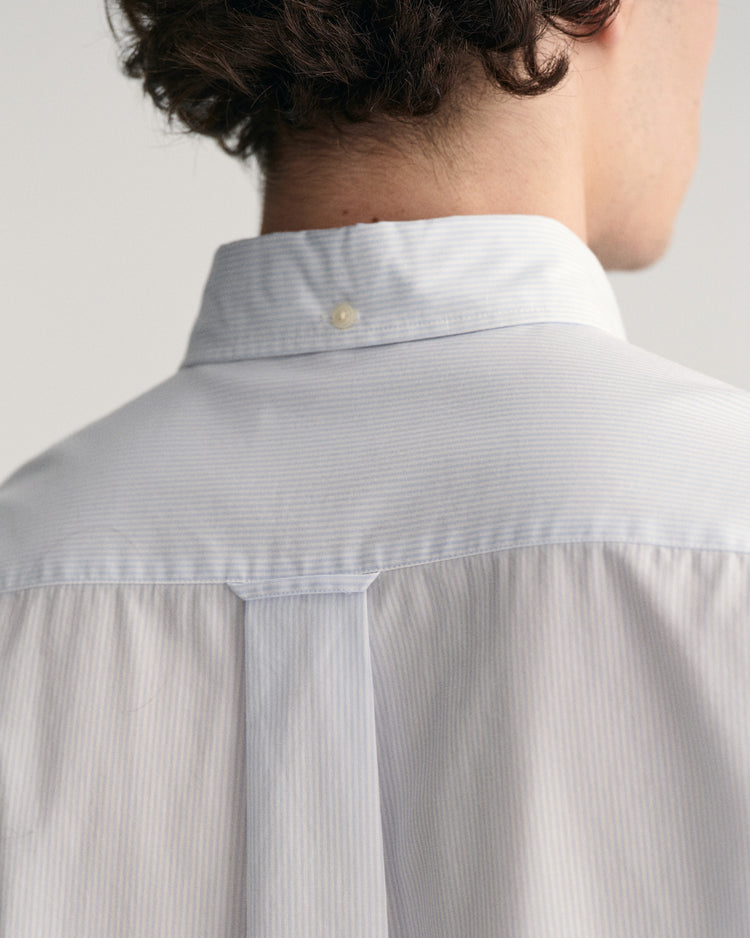 Koszula męska w paski z długim rękawem regular fit niebieska