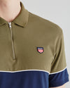 Polo męskie z krótkim rękawem half zip z nadrukiem regular fit