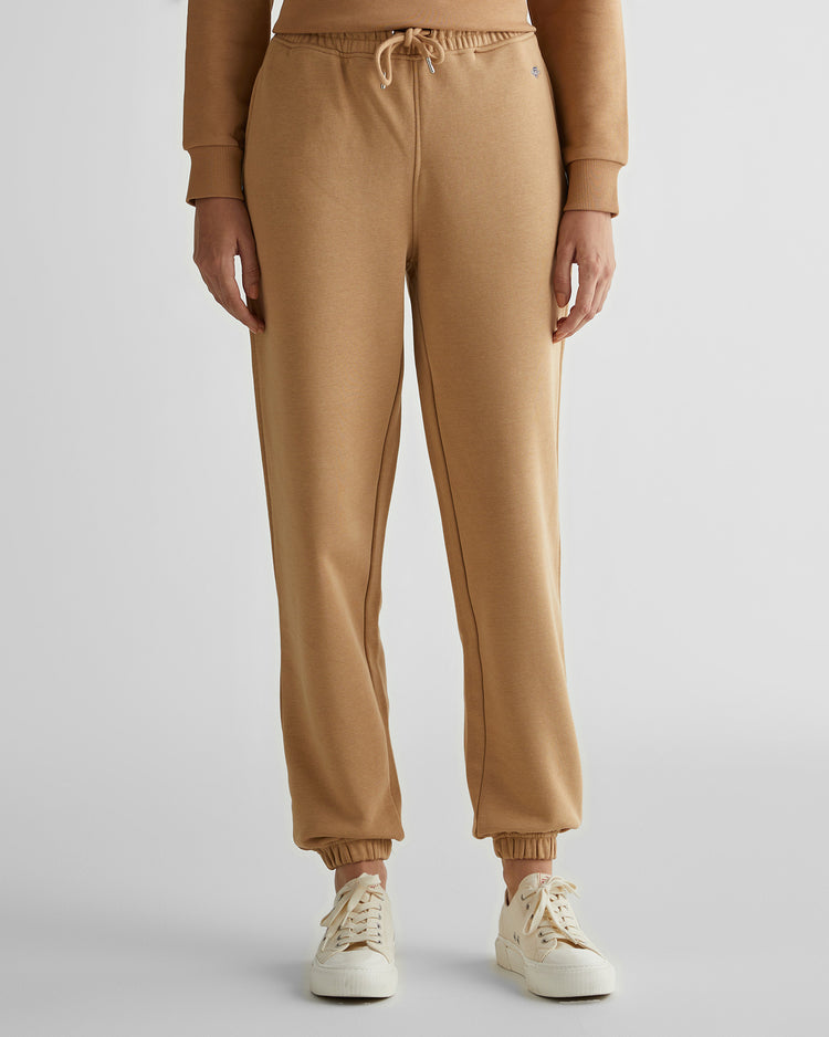Spodnie dresowe damskie relaxed fit beżowe