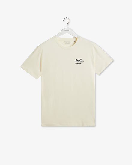 T-shirt męski z nadrukiem regular fit biały