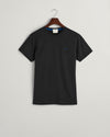 T-shirt męski z okrągłym kołnierzykiem slim fit czarny