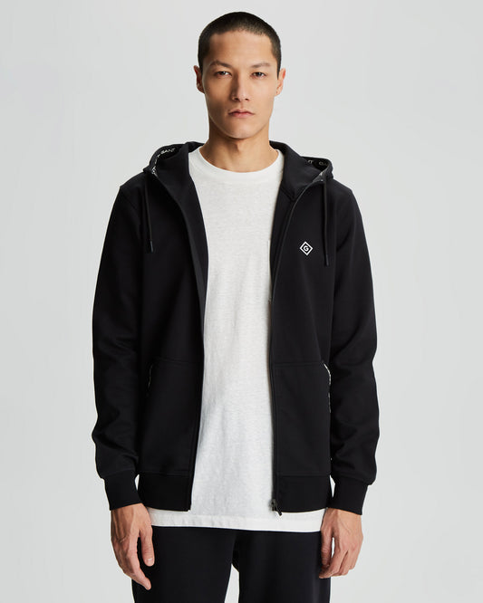 Bluza męska z nadrukiem z kapturem regular fit czarna