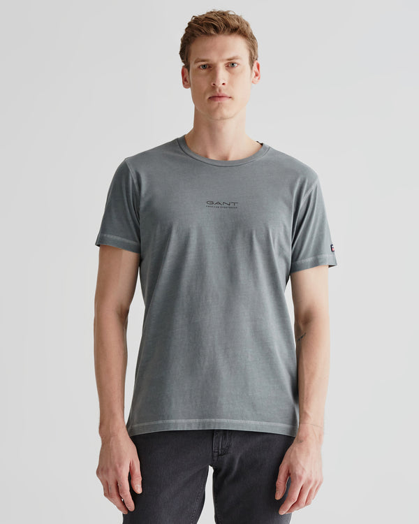 Bawełniany t-shirt męski z nadrukiem i okrągłym kołnierzykiem regular fit