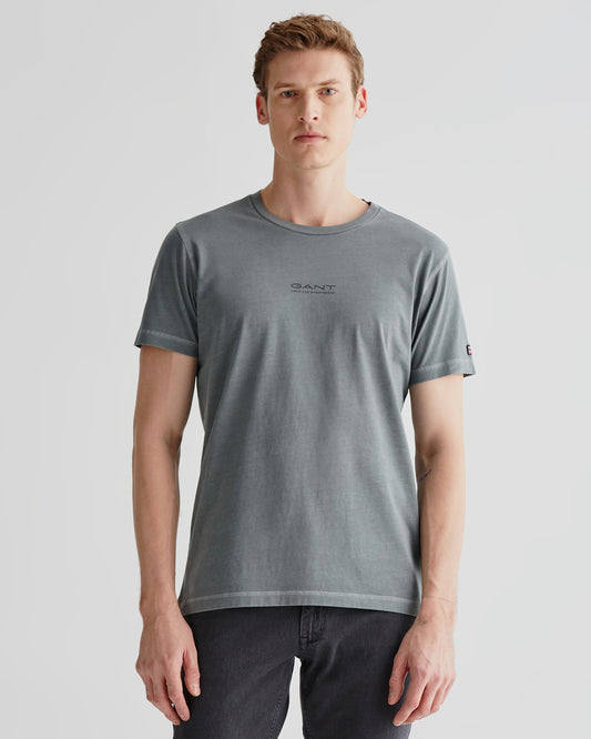 Bawełniany t-shirt męski z nadrukiem i okrągłym kołnierzykiem regular fit