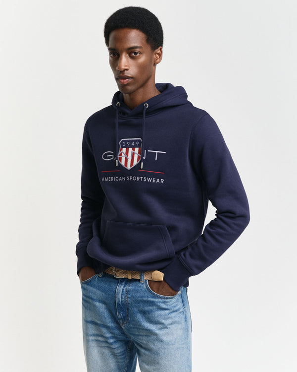 Bluza męska z kapturem regular fit granatowa