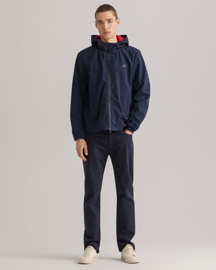 Kurtka męska z zamkiem i z długim rękawem granatowa